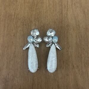 Costume dangle earrings White stone white sparkle stone Prom Party glam glitter